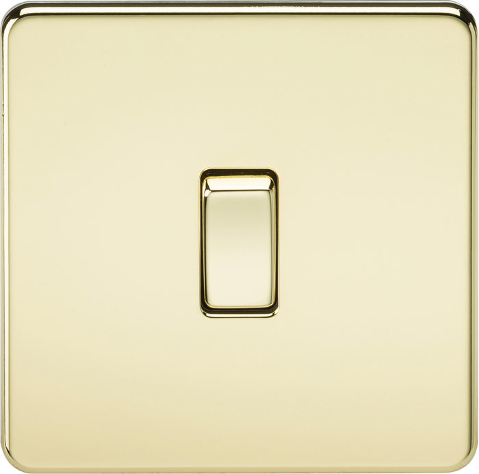 Knightsbridge MLA SF2000PB Screwless 10AX 1G 2-Way Switch - Polished Brass