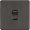 Knightsbridge MLA SF2000SB Screwless 10AX 1G 2-Way Switch - Smoked Bronze