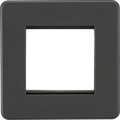 Knightsbridge MLA SF2GAT Screwless 2G Modular Faceplate - Anthracite