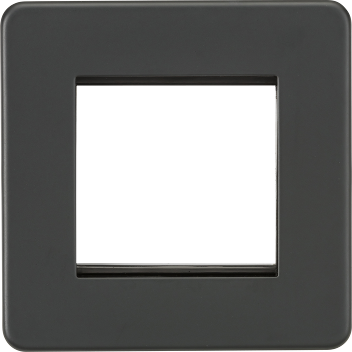 Knightsbridge MLA SF2GAT Screwless 2G Modular Faceplate - Anthracite