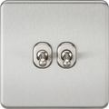 Knightsbridge MLA SF2TOGBC Screwless 10AX 2G 2-Way Toggle Switch - Brushed Chrome