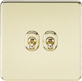 Knightsbridge MLA SF2TOGPB Screwless 10AX 2G 2-Way Toggle Switch - Polished Brass