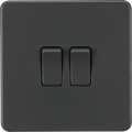 Knightsbridge MLA SF3000AT Screwless 10AX 2G 2-Way Switch - Anthracite