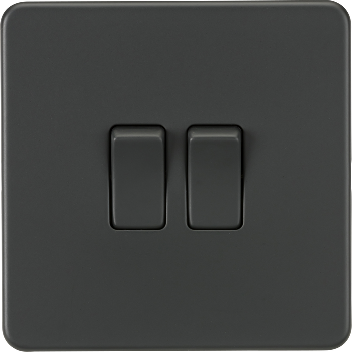Knightsbridge MLA SF3000AT Screwless 10AX 2G 2-Way Switch - Anthracite
