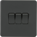Knightsbridge MLA SF4000AT Screwless 10AX 3G 2-Way Switch - Anthracite