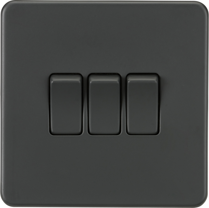 Knightsbridge MLA SF4000AT Screwless 10AX 3G 2-Way Switch - Anthracite