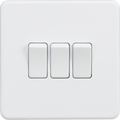 Knightsbridge MLA SF4000MW Screwless 10AX 3G 2-Way Switch - Matt White