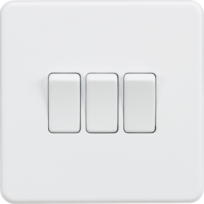 Knightsbridge MLA SF4000MW Screwless 10AX 3G 2-Way Switch - Matt White