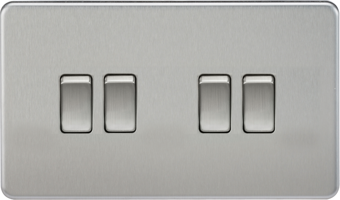Knightsbridge MLA SF4100BC Screwless 10AX 4G 2-Way Switch - Brushed Chrome