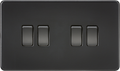 Knightsbridge MLA SF4100MBB Screwless 10AX 4G 2-Way Switch - Matt Black