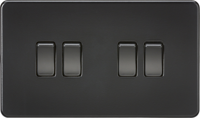 Knightsbridge MLA SF4100MBB Screwless 10AX 4G 2-Way Switch - Matt Black