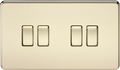 Knightsbridge MLA SF4100PB Screwless 10AX 4G 2-Way Switch - Polished Brass