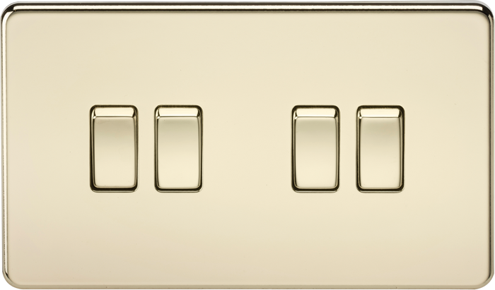 Knightsbridge MLA SF4100PB Screwless 10AX 4G 2-Way Switch - Polished Brass