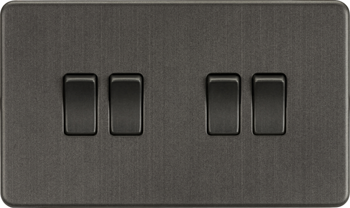 Knightsbridge MLA SF4100SB Screwless 10AX 4G 2-Way Switch - Smoked Bronze