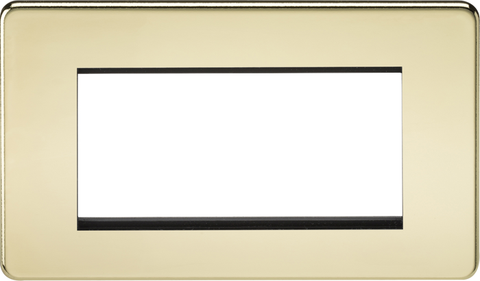 Knightsbridge MLA SF4GPB Screwless 4G Modular Faceplate - Polished Brass