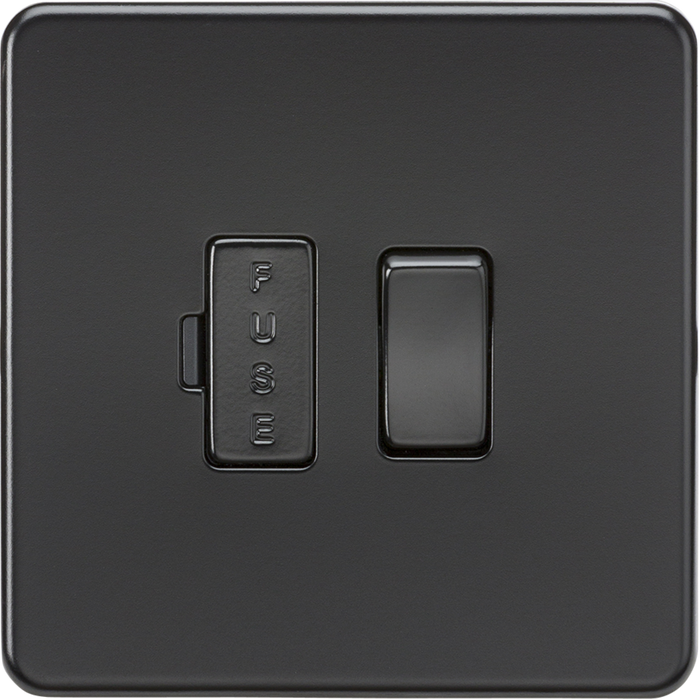 Knightsbridge MLA SF6300MBB Screwless 13A Switched Fused Spur Unit - Matt Black with black fuse cover