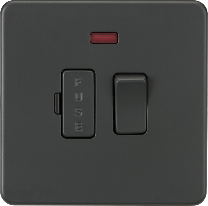 Knightsbridge MLA SF6300NAT Screwless 13A Switched Fused Spur Unit with Neon - Anthracite
