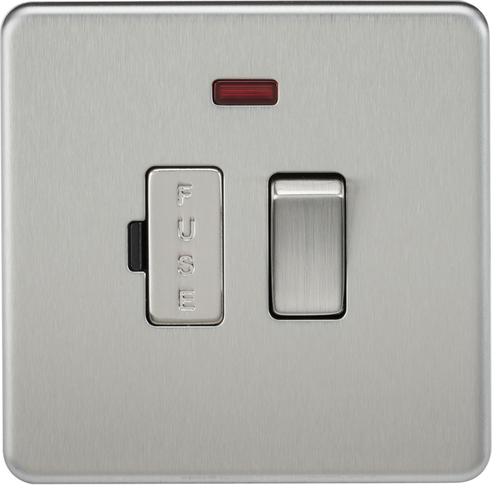 Knightsbridge MLA SF6300NBC Screwless 13A Switched Fused Spur Unit with Neon - Brushed Chrome