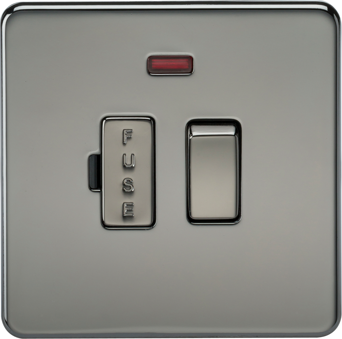 Knightsbridge MLA SF6300NBN Screwless 13A Switched Fused Spur Unit with Neon - Black Nickel