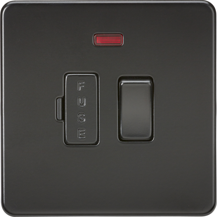 Knightsbridge MLA SF6300NMBB Screwless 13A Switched Fused Spur Unit with Neon - Matt Black
