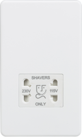 Knightsbridge MLA SF8900MW Screwless 115/230V Dual Voltage Shaver Socket - Matt White