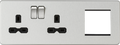 Knightsbridge MLA SFR192LBC Screwless 13A 2G DP Socket + 2G Modular Combination Plate - Brushed Chrome