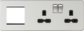 Knightsbridge MLA SFR192RBC Screwless 13A 2G DP Socket + 2G Modular Combination Plate - Brushed Chrome