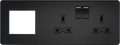 Knightsbridge MLA SFR192RMBB Screwless 13A 2G DP Socket + 2G Modular Combination Plate - Matt Black