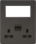 Knightsbridge MLA SFR194SB Screwless Small Multimedia Combination  Plate - Smoked Bronze