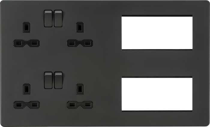 Knightsbridge MLA SFR298AT Screwless Combination Plate - Anthracite