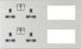 Knightsbridge MLA SFR298BCG Screwless Combination Plate - Brushed Chrome with grey insert