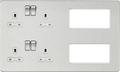 Knightsbridge MLA SFR298BCW Screwless Combination Plate - Brushed Chrome with white insert