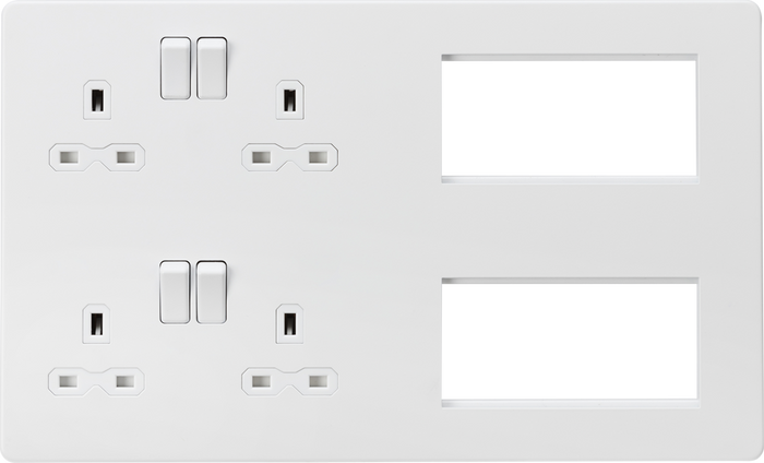 Knightsbridge MLA SFR298MW Screwless Combination Plate - Matt White