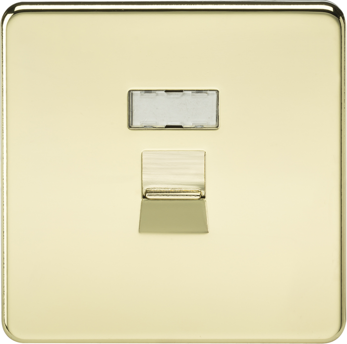 Knightsbridge MLA SFRJ45PB Screwless RJ45 network outlet - polished brass
