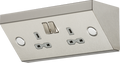 Knightsbridge MLA SKR008 13A 2G Mounting DP Switched Socket - Stainless Steel with grey insert