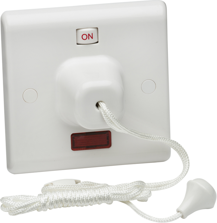 Knightsbridge MLA SN8310N 45A DP Pull Cord Switch with Neon  and mechanical On/Off