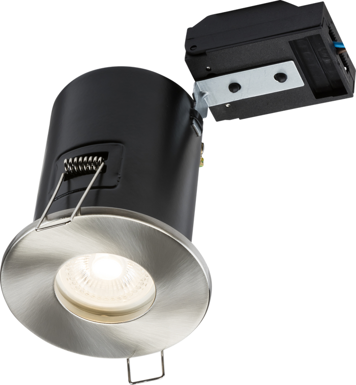Knightsbridge MLA VFCFIPBC 230V IP65 Fixed GU10 Fire-Rated Downlight - Brushed Chrome