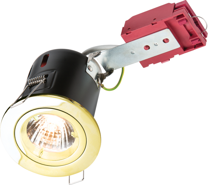 Knightsbridge MLA VFRDGICB 230V IP20 50W Fixed GU10 IC Fire-Rated Downlight in Brass