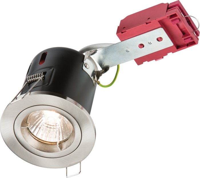 Knightsbridge MLA VFRDGICCBR 230V 50W Fixed GU10 IC Fire-Rated Downlight in Brushed Chrome