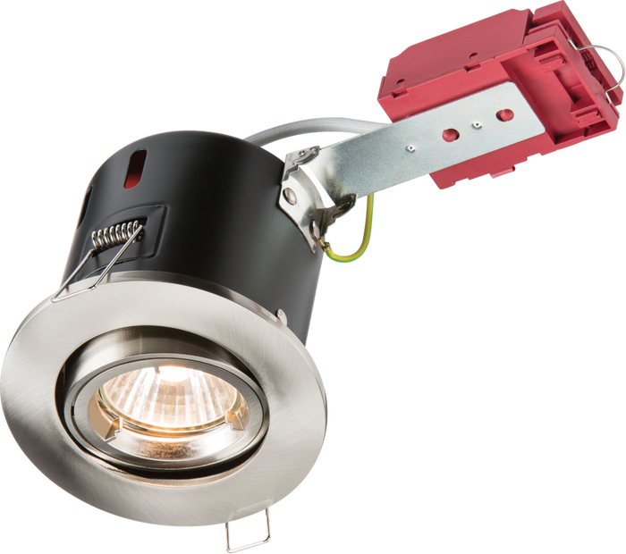 Knightsbridge MLA VFRSGICCBR 230V IP20 50W GU10 IC Fire-Rated Tilt Downlight Brushed Chrome