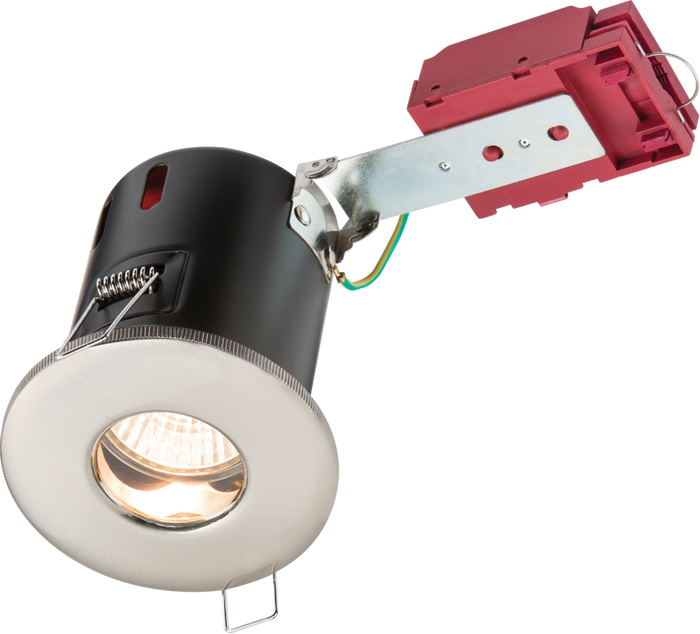 Knightsbridge MLA VFRSHGICCBR 230V IP65 GU10 IC Fire-Rated Shower Downlight Brushed Chrome
