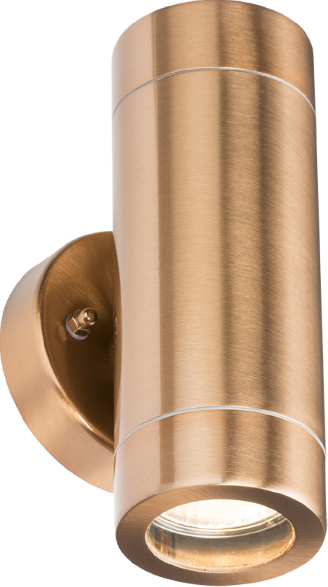 Knightsbridge MLA WALL2LC 230V IP65 GU10 2 x 35W Up & Down Wall Light - Copper Colour