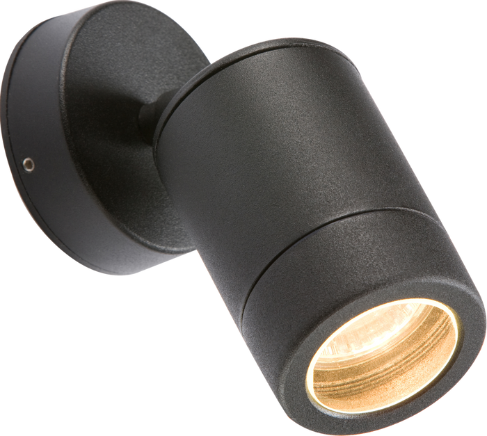 Knightsbridge MLA WALL3LBK 230V IP65 GU10 35W Adjustable Aluminium Powder-Coated Black Wall Light