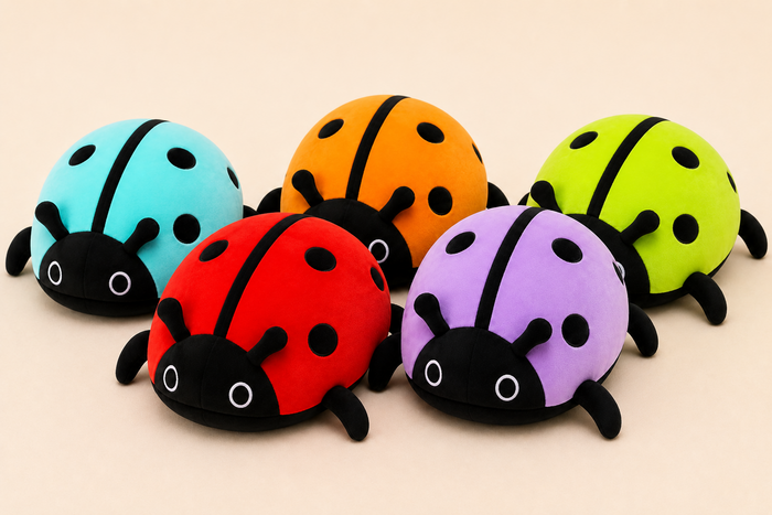 Ladybug plush pillow color variation