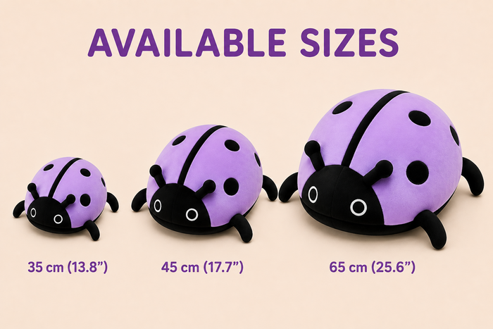 Ladybug plush pillow color variation