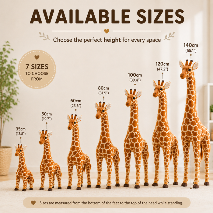 Large Giraffe Plush Toy, Stuffed Animal, Nursery Decor, 5 Sizes