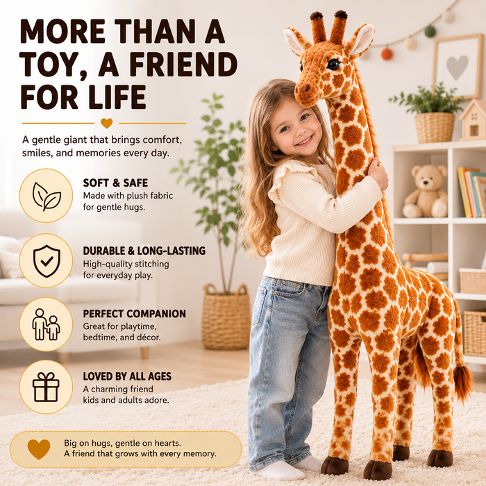 Large Giraffe Plush Toy, Stuffed Animal, Nursery Decor, 5 Sizes
