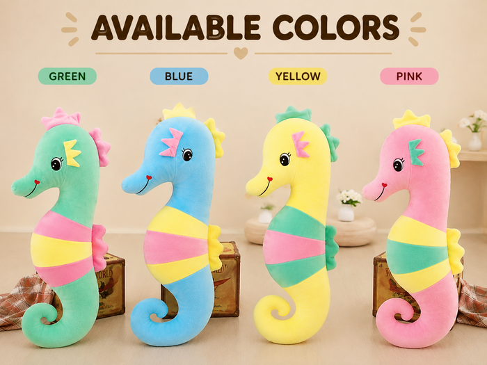 120 cm large seahorse plush pillow size reference
