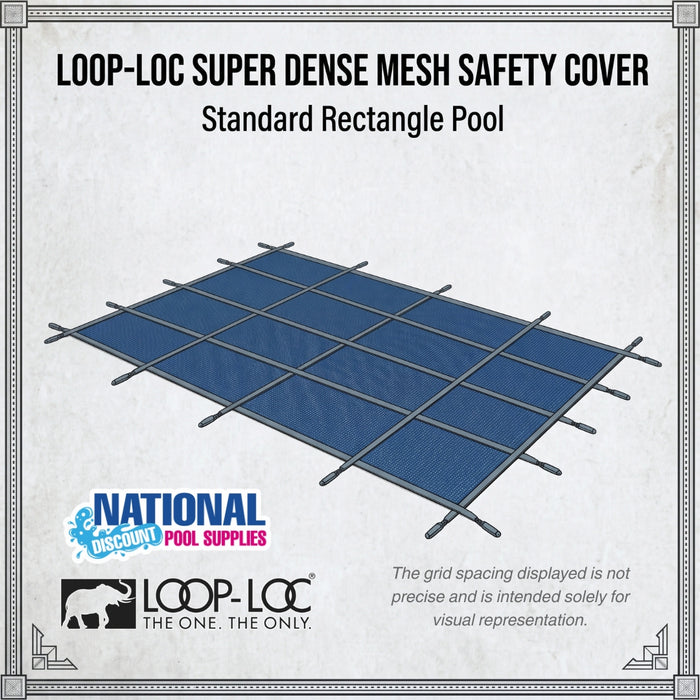 Loop-Loc 8 ft. x 8 ft. Rectangle Super Dense Mesh Safety Cover