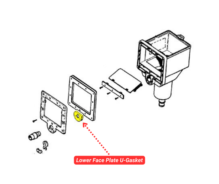 Lower Face Plate U-Gasket for Doughboy Pool Skimmers